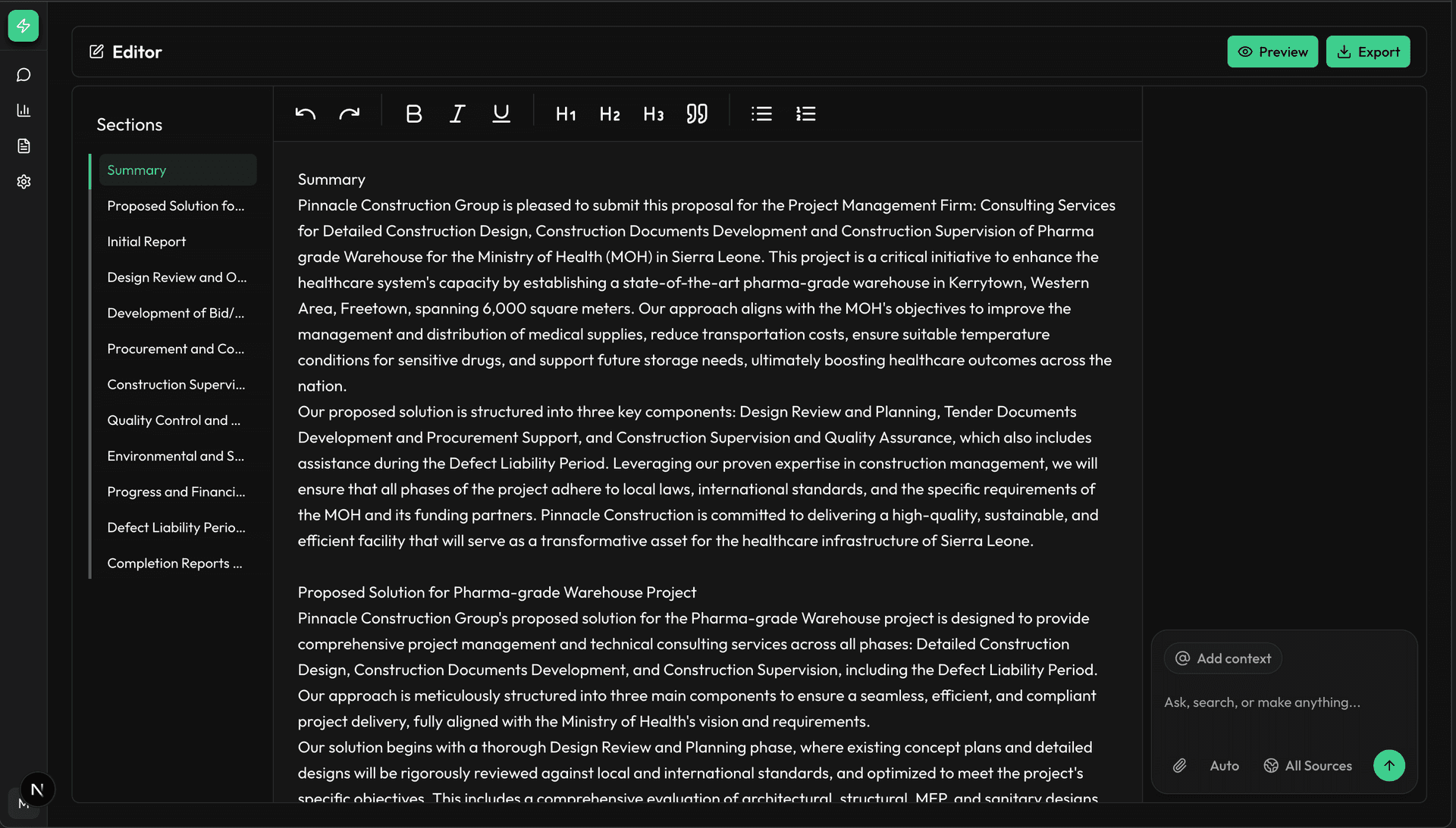 AI Powered Proposal Drafting