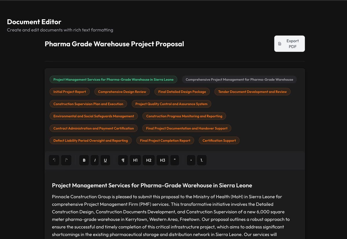AI Powered Proposal Drafting